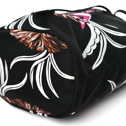 Prada Tessuto Nylon Saffiano Hawaii Print Bucket Wristlet Rosso 9 of 9