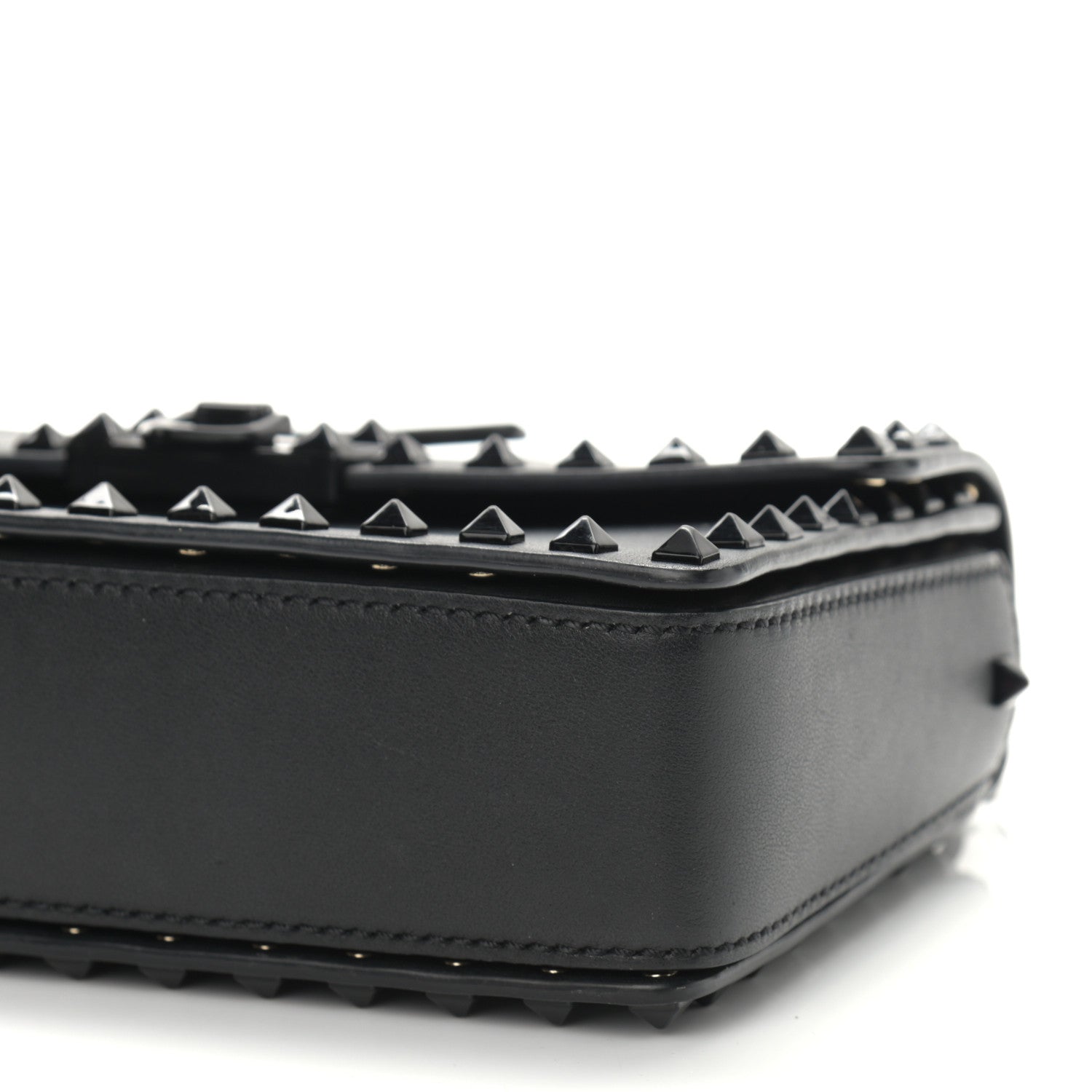 Valentino Garavani Vitello Monochrome Rockstud Flip Lock Bag Black 10 of 15
