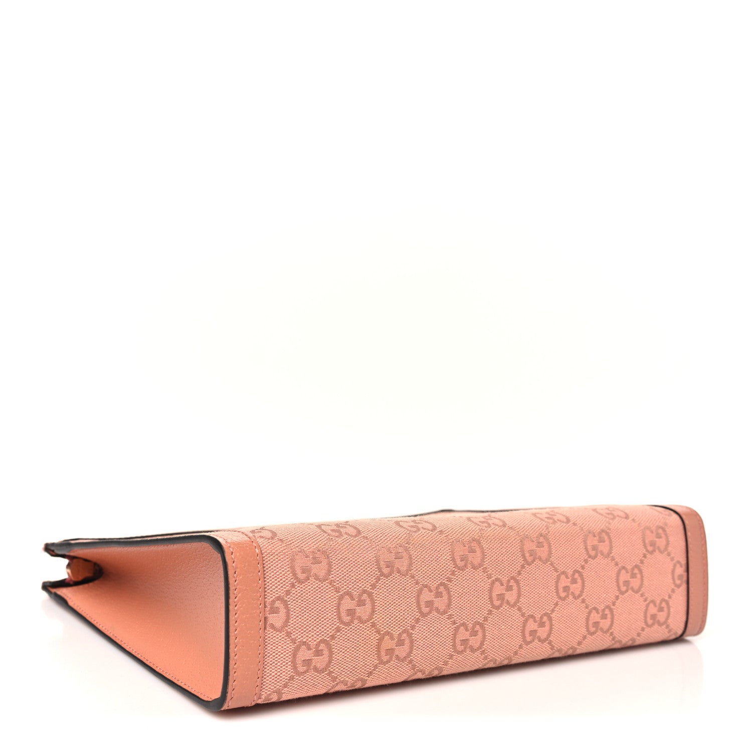 Gucci Monogram Textured Dollar Calfskin Ophidia Pouch Cloche Rose Pink 3 of 9