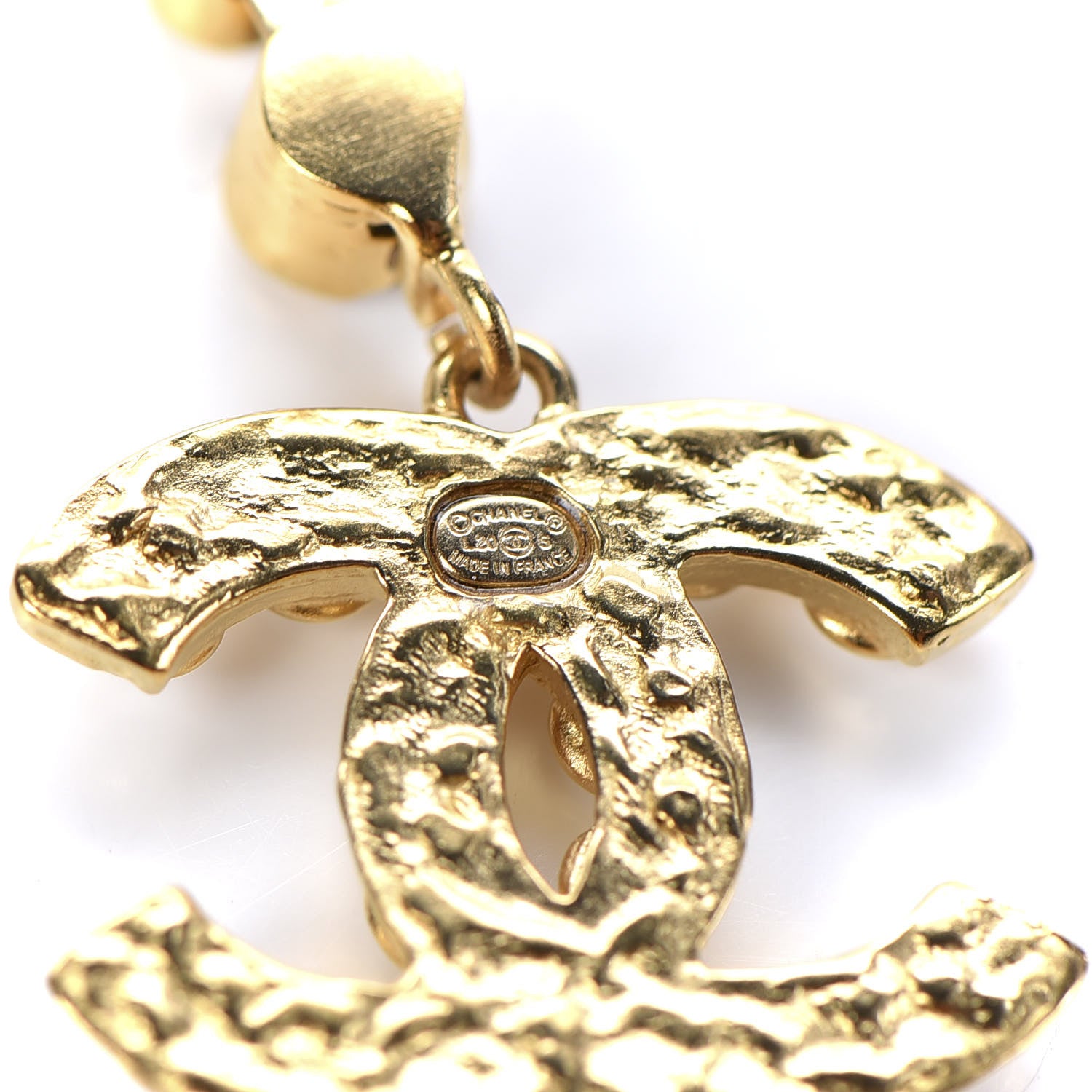 Chanel CC Crystal Drop Earrings Gold 4 of 5