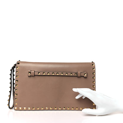 Valentino Garavani Nappa Rockstud Wristlet Clutch Alpaca 2 of 9