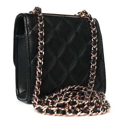 Chanel Lambskin Quilted Mini Trendy CC Chain Wallet Black 3 of 10