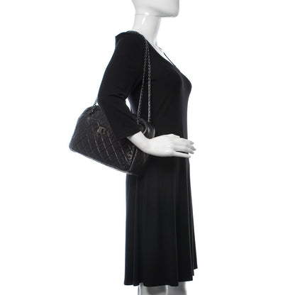 Chanel Metallic Aged Calfskin Quilted Medium Reissue Camera Case Black 2 of 9