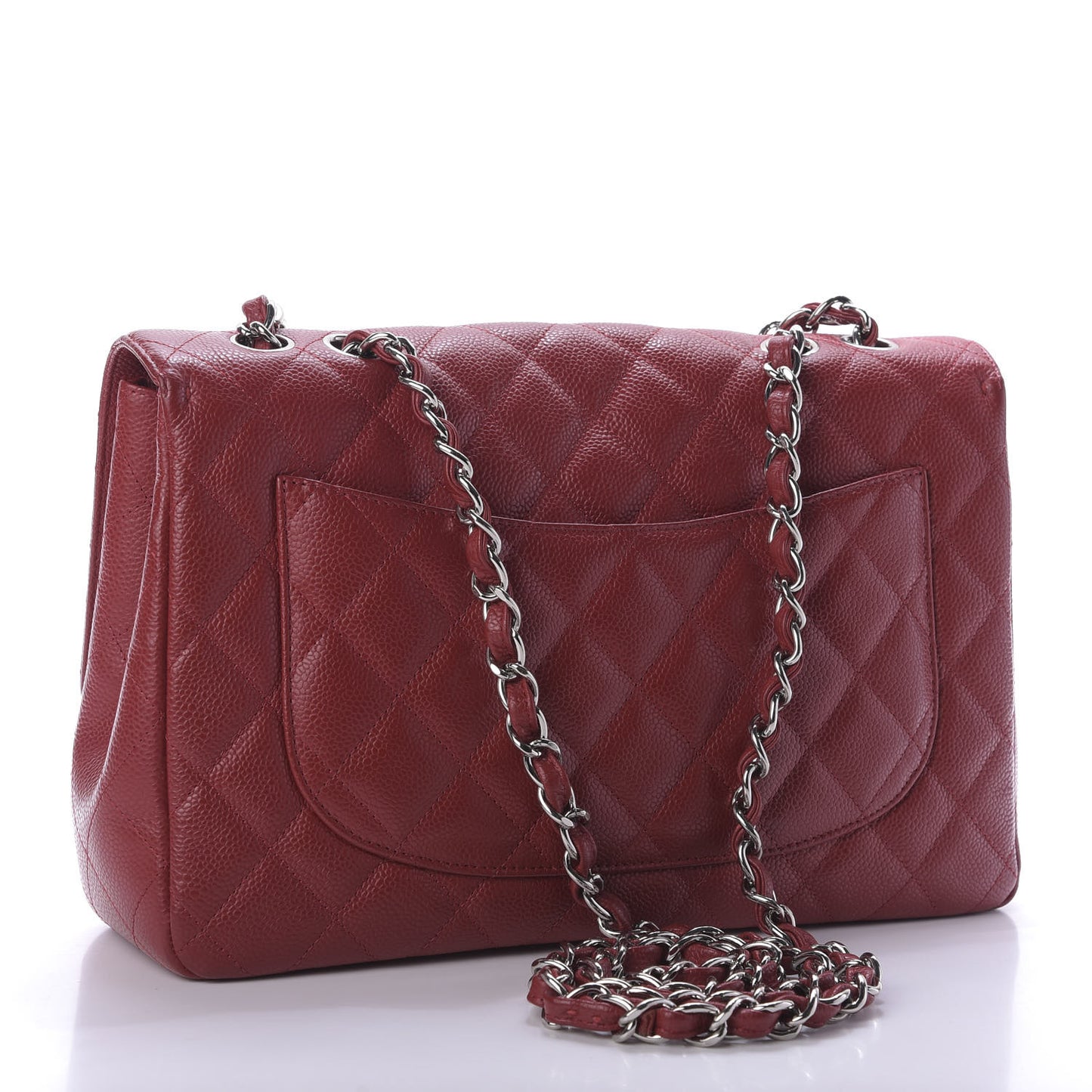Caviar Quilted Jumbo Single Flap Red