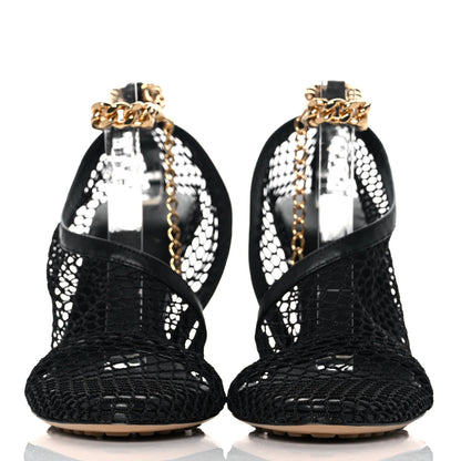 Bottega Veneta Mesh Nappa Chunky Chain Sandals 38.5 Black 2 of 8