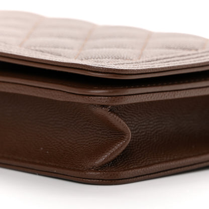 Chanel Caviar Quilted Boy Wallet On Chain WOC Dark Brown 11 of 14