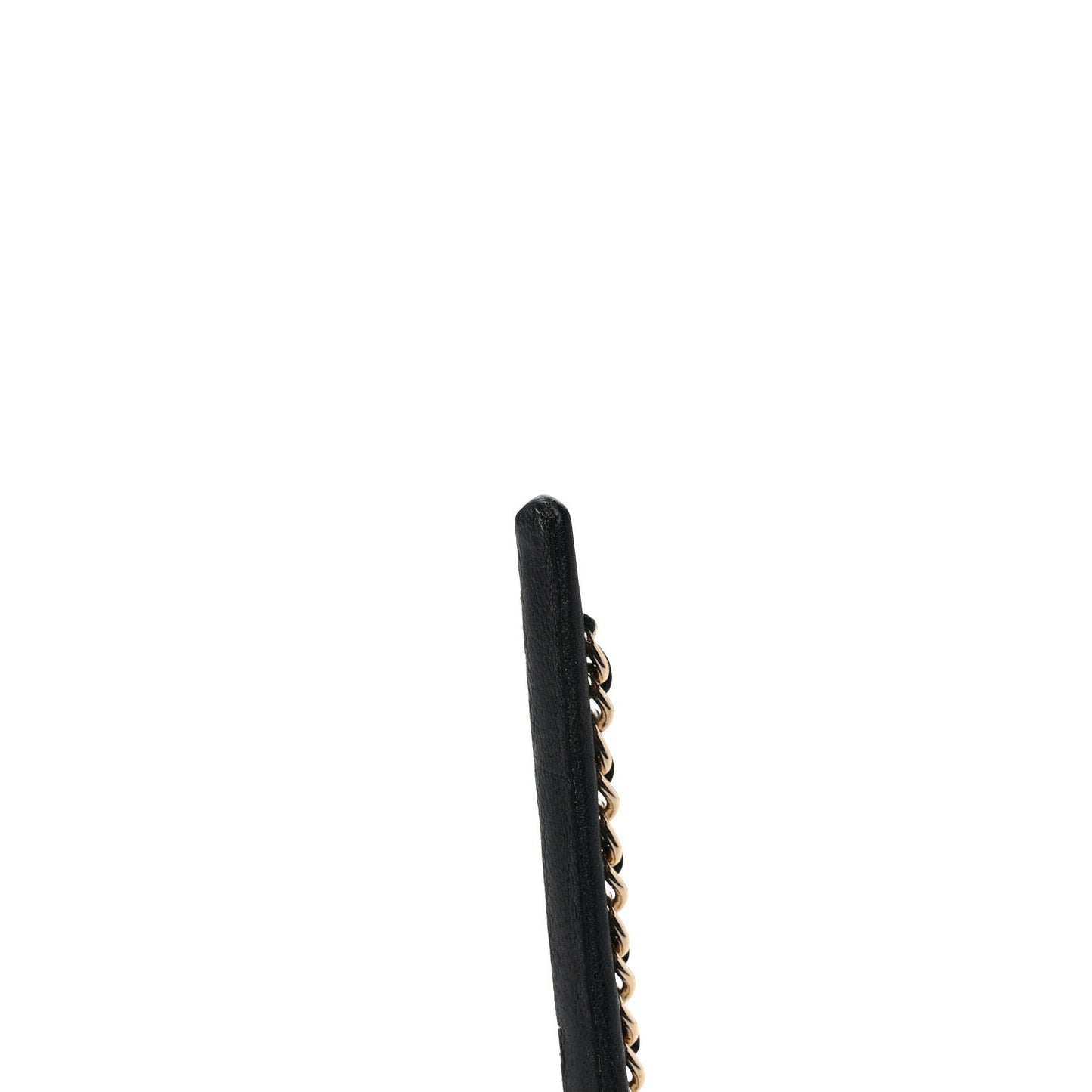 Metal Lambskin Chain CC Headband Black Gold
