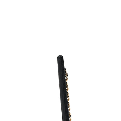 Chanel Metal Lambskin Chain CC Headband Black Gold 5 of 6