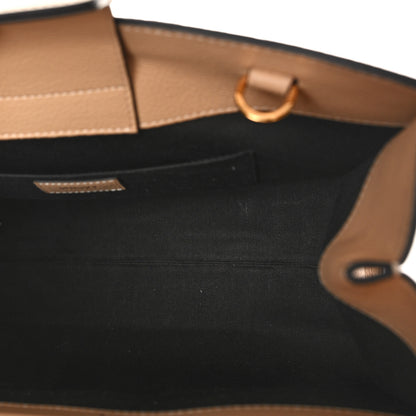 Versace Grained Calfskin Large Virtus Top Handle Shoulder Bag Beige 4 of 8