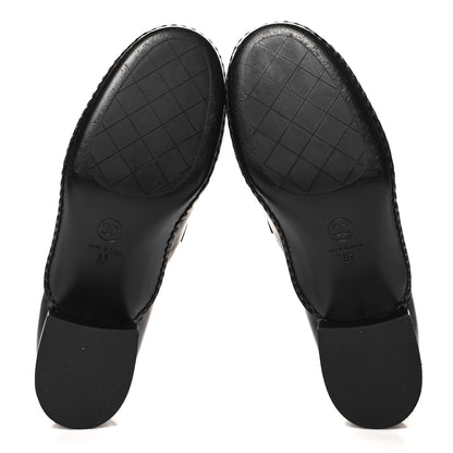 Chanel Shiny Calfskin Metal CC Loafers 37 Black 6 of 9