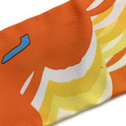 Hermes Silk Brides De Gala Shadow Twilly Orange Jaune Turquoise 5 of 5