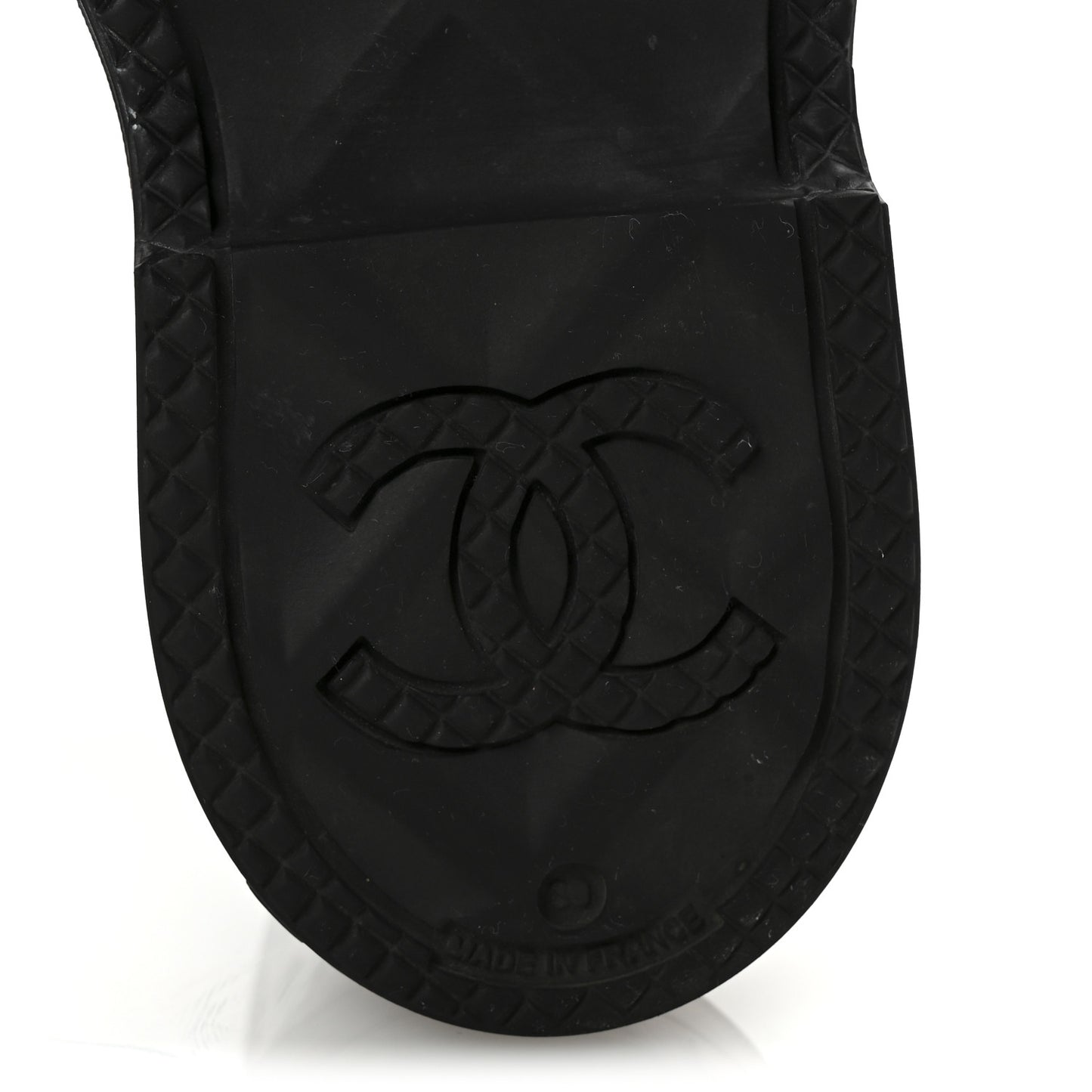 Rubber CC Print Boots 39 Black