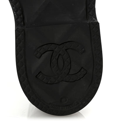 Chanel Rubber CC Print Boots 39 Black 7 of 9