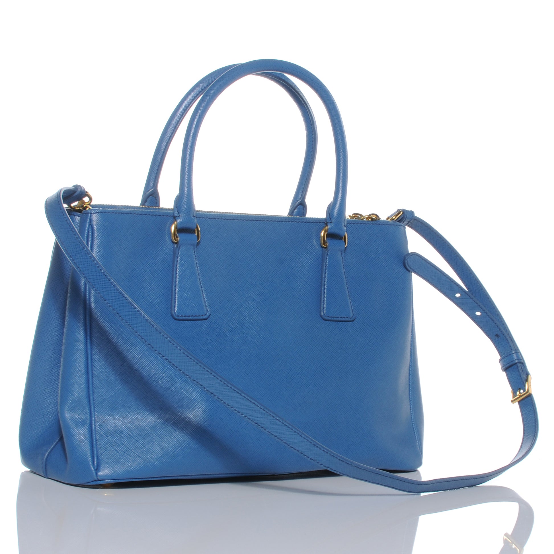Prada Saffiano Lux Small Tote Cobalto 3 of 8