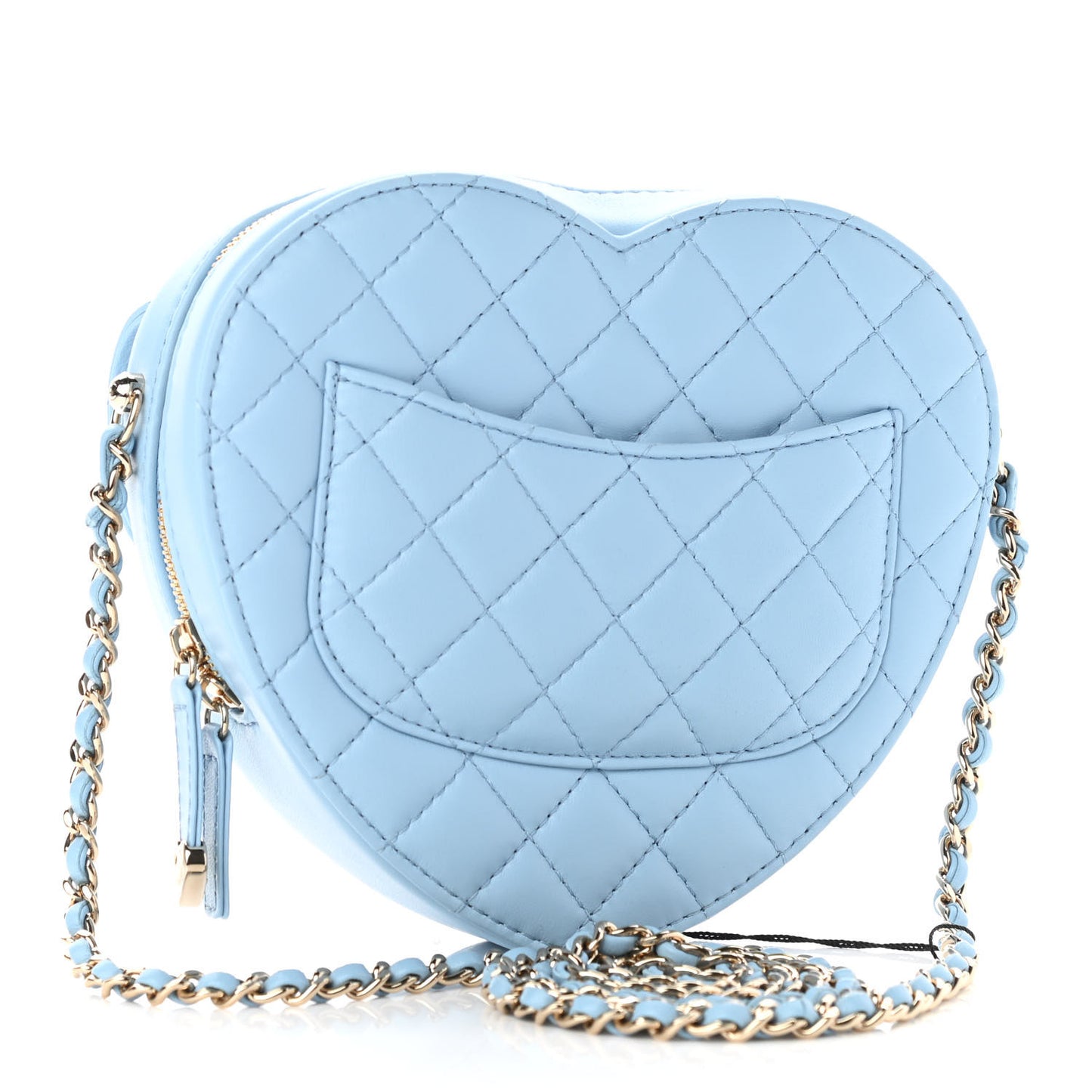 Lambskin Quilted CC In Love Heart Bag Light Blue