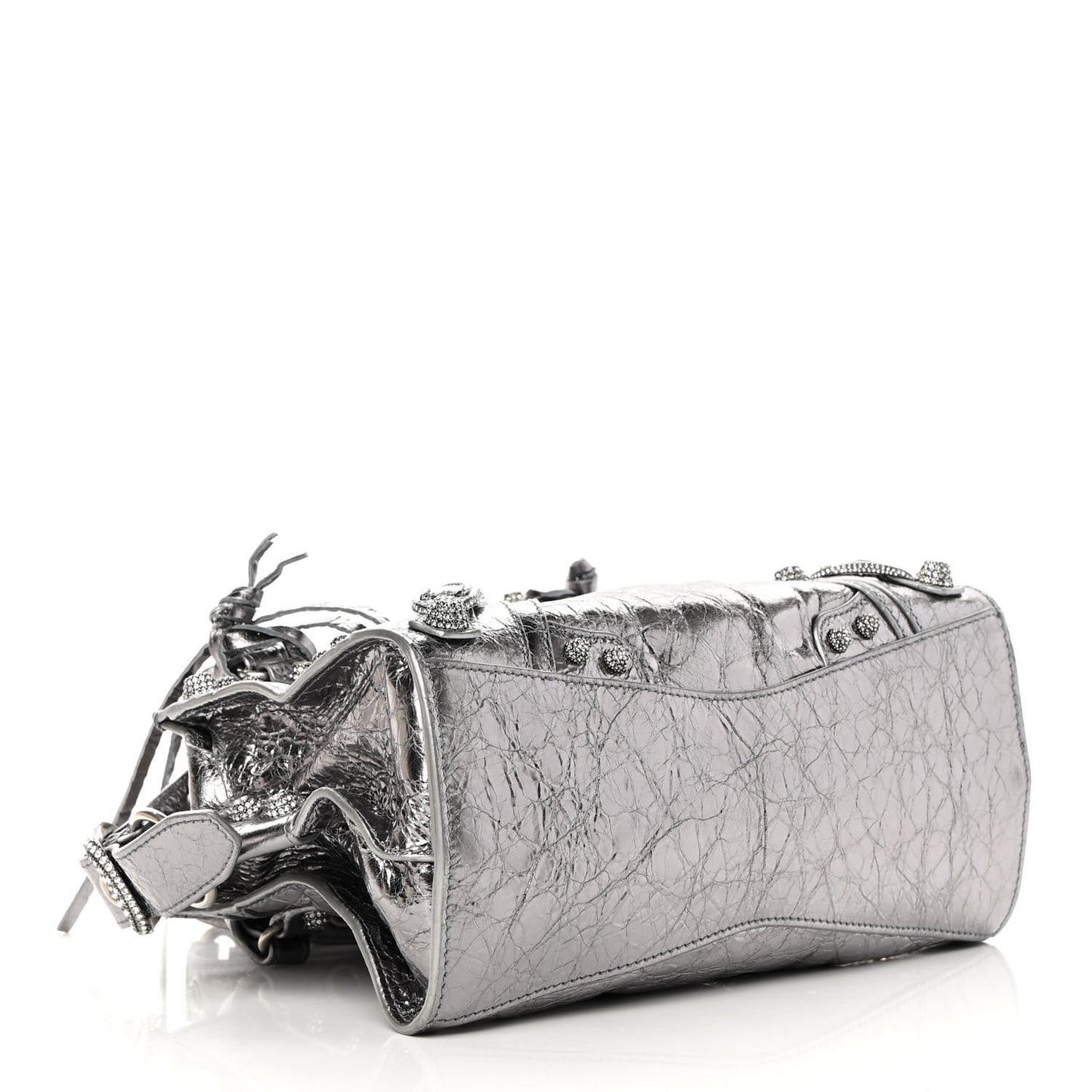 Agneau Arena Crystal Neo Cagole Handbag XS Silver