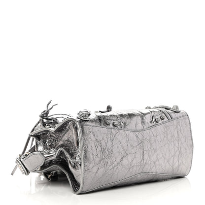 Balenciaga Agneau Arena Crystal Neo Cagole Handbag XS Silver 4 of 12