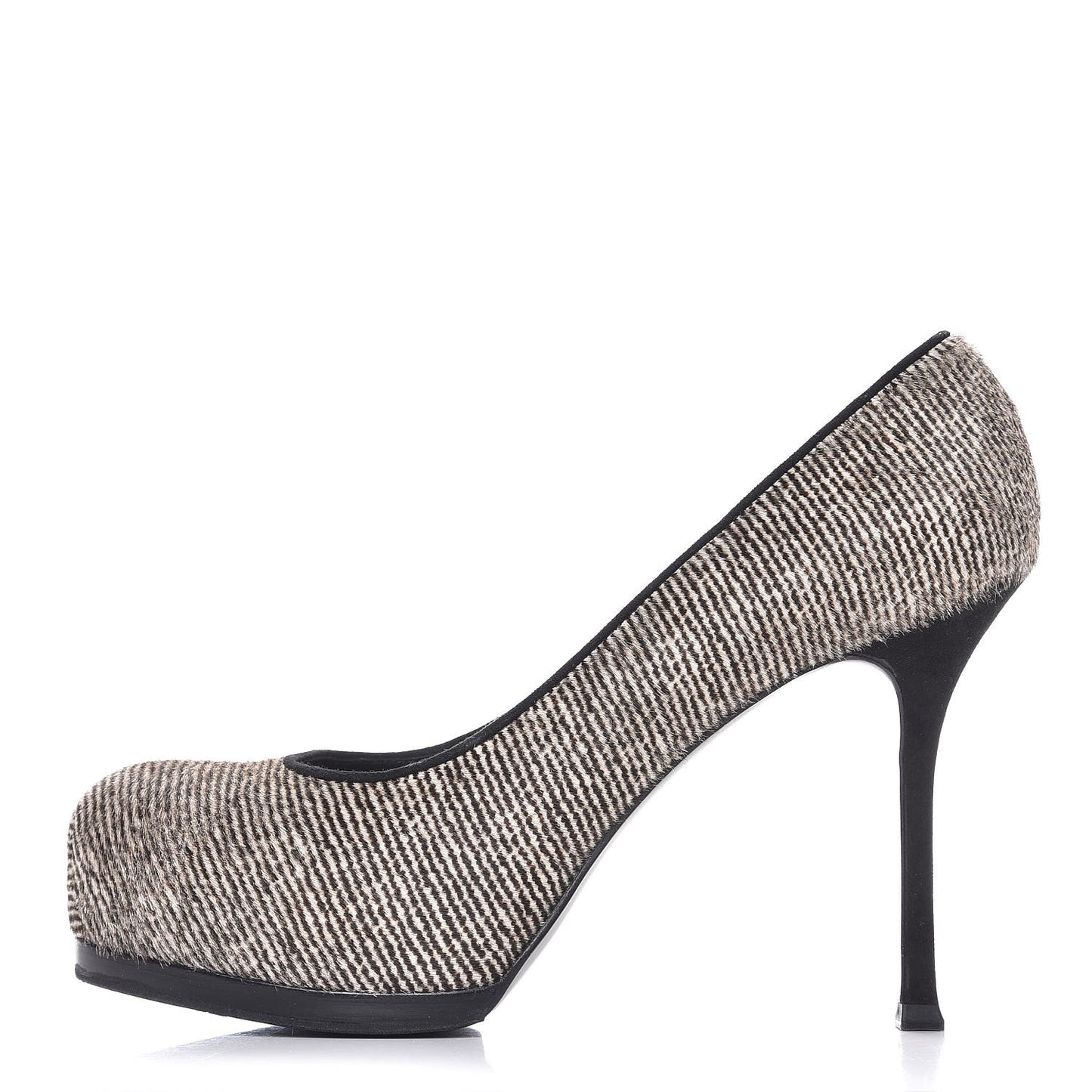 Pony Hair Tribtoo 80 Pumps 39.5 Black White