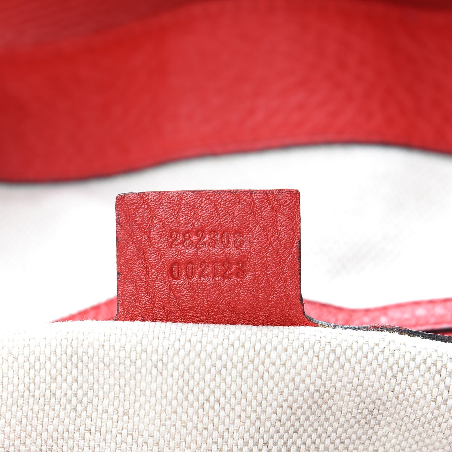 Gucci Pebbled Calfskin Large Soho Shoulder Bag Red 7 of 10
