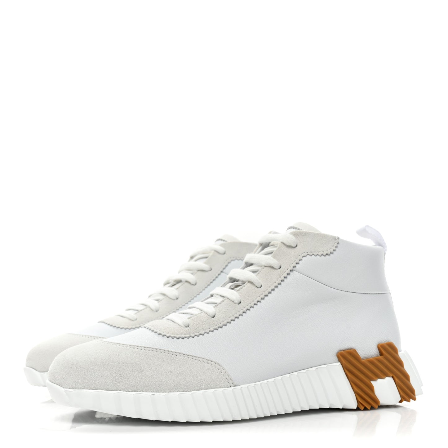 Goatskin Suede Hip-Hop High Top Sneakers 39 White