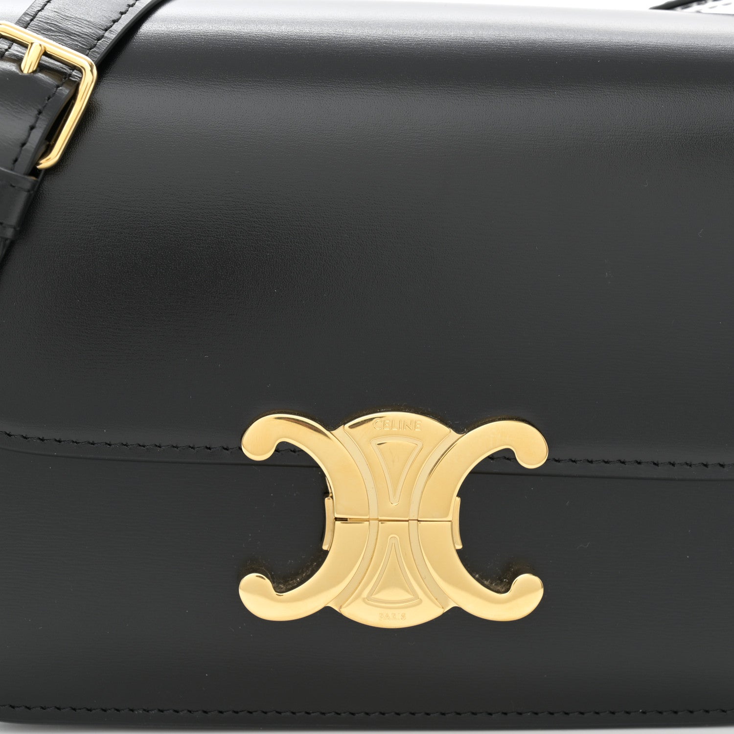 Celine Shiny Calfskin Teen Triomphe Black 8 of 10