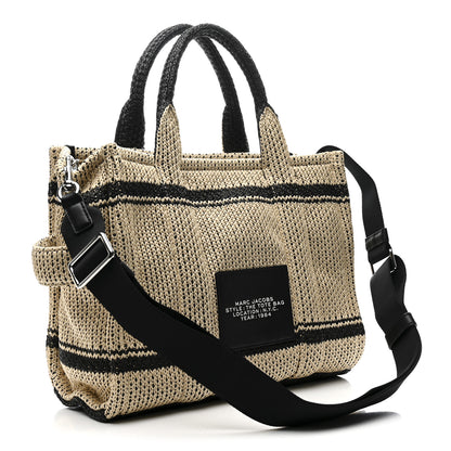 Marc Jacobs Straw Jacquard Medium The Traveler Tote Bag Natural 3 of 14