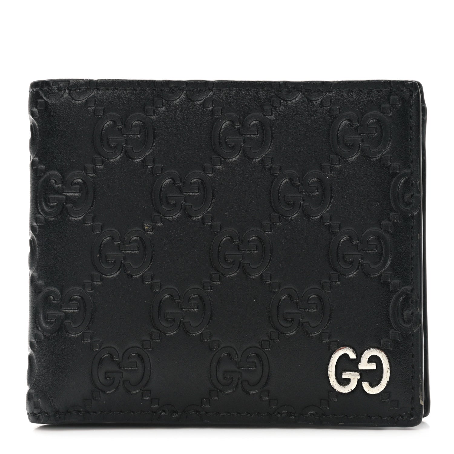 Gucci Guccissima Signature Dorian Bi-Fold Wallet Black 1 of 10