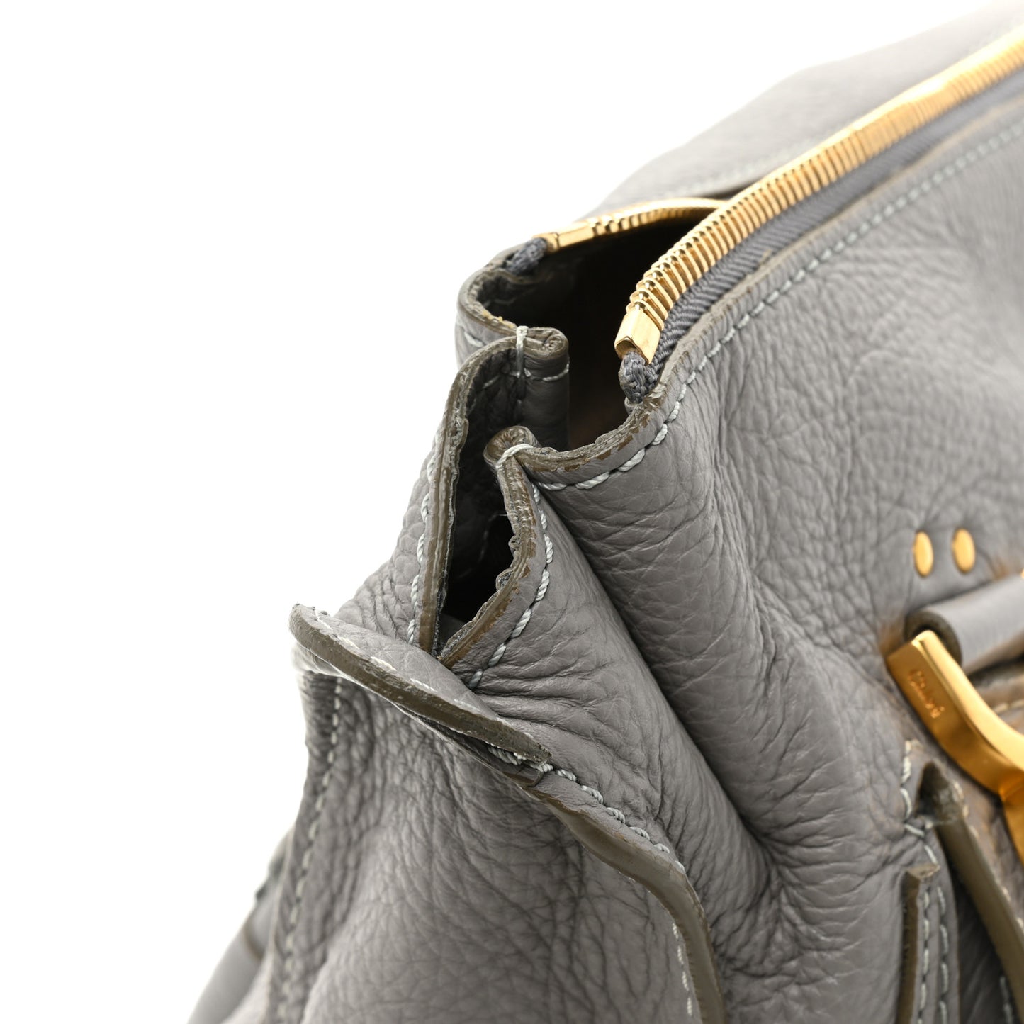 Calfskin Large Marcie Satchel Cashmere Grey