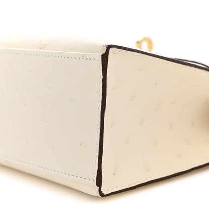 Hermes Ostrich Kelly Pochette Clutch Nata 10 of 12