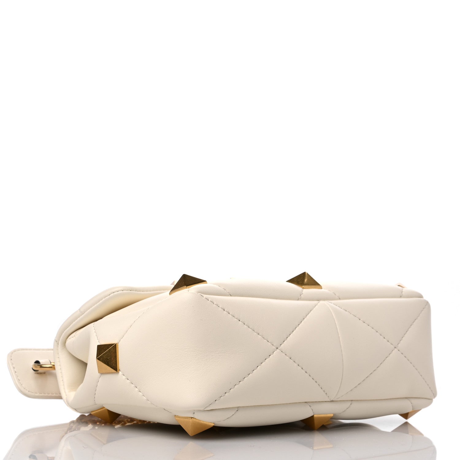 Valentino Garavani Nappa Large Roman Stud Shoulder Bag Ivory 4 of 8