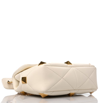 Valentino Garavani Nappa Large Roman Stud Shoulder Bag Ivory 4 of 8