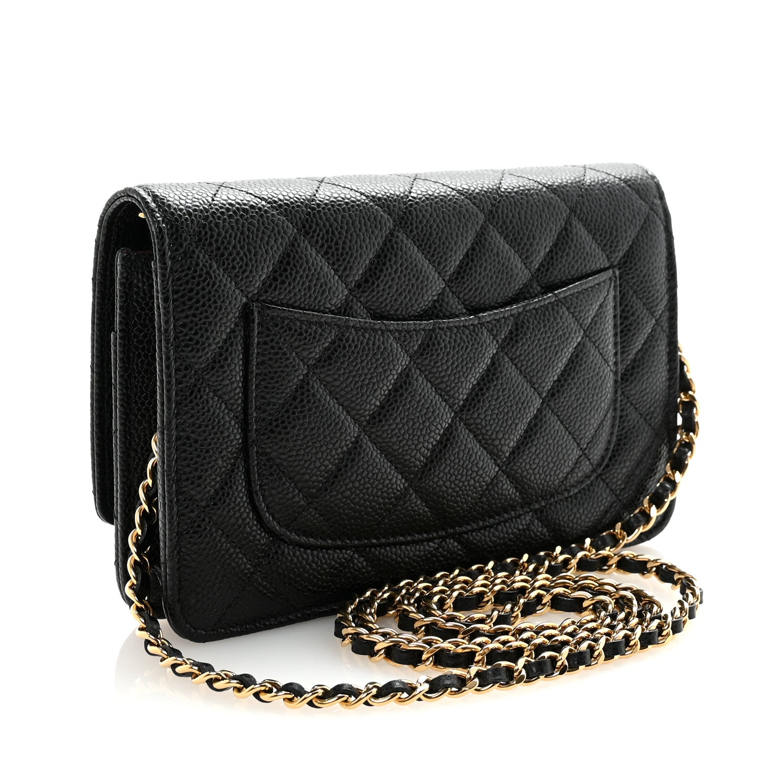 Chanel Caviar Quilted CC Turnlock Wallet On Chain WOC Black 3 of 12