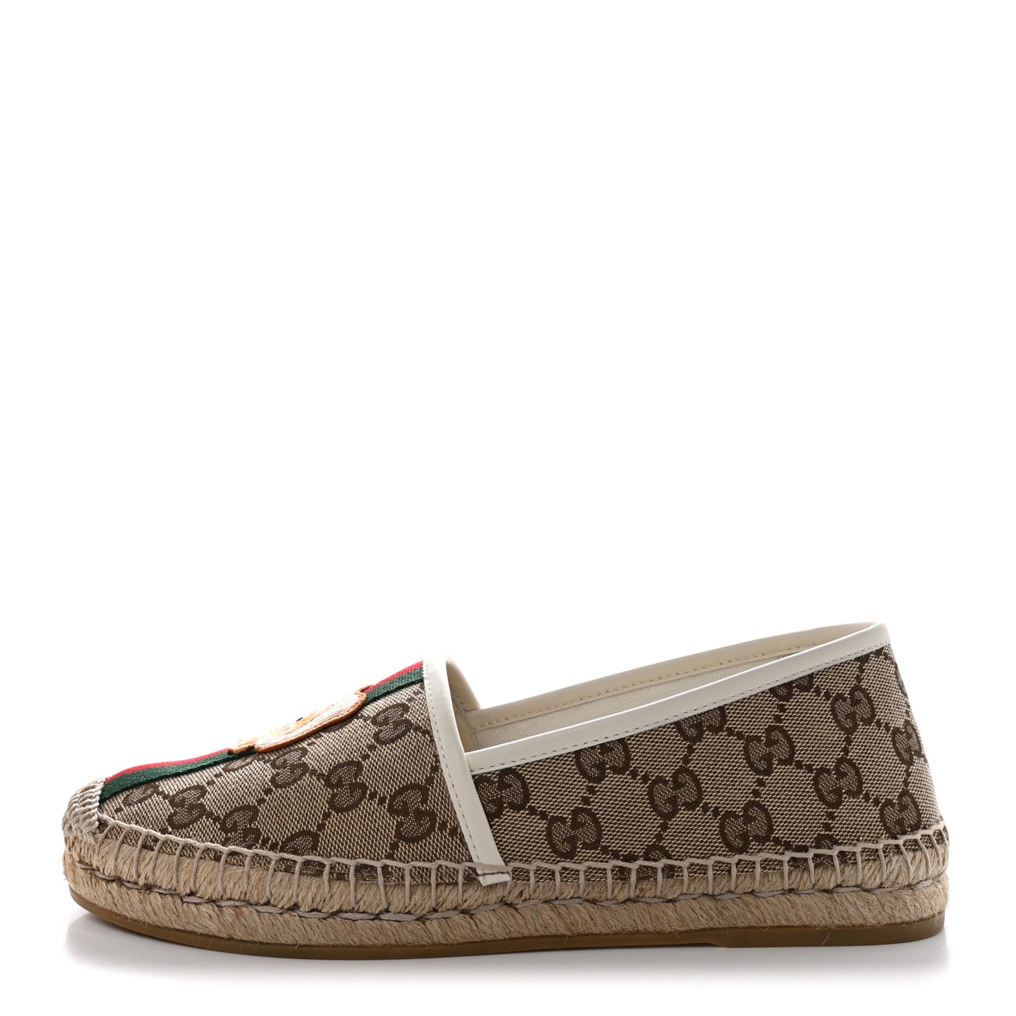X PIKARAR GG Supreme Monogram Espadrilles 39 Beige Ebony White