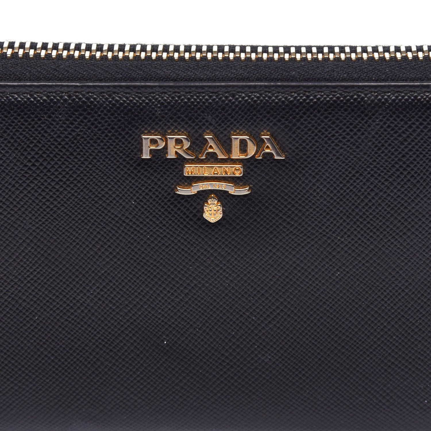 Prada Saffiano Zip Around Wallet Black 10 of 10