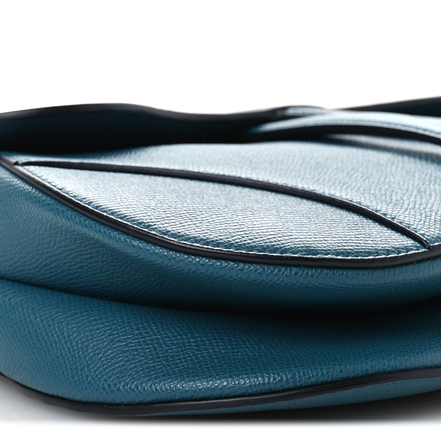 Grained Calfskin Saddle Bag Steel Blue