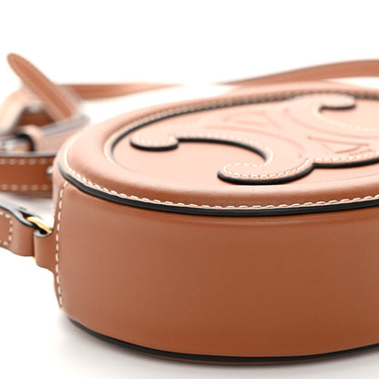 Celine Smooth Calfskin Cuir Small Triomphe Oval Crossbody Purse Tan 9 of 11