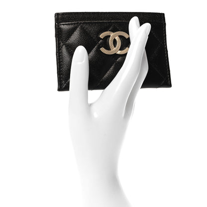 Chanel Caviar Quilted Studded CC Card Holder Black 2 of 9