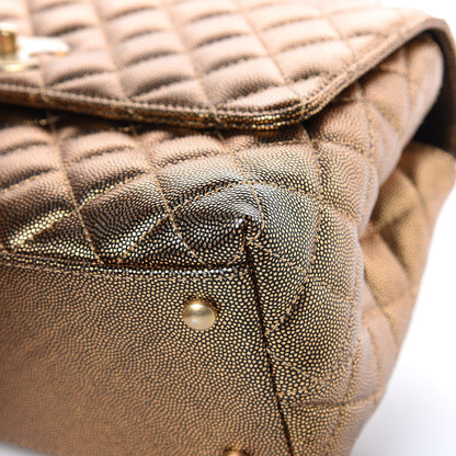 Chanel Metallic Caviar Quilted Small Coco Handle Flap Gold 10 of 11