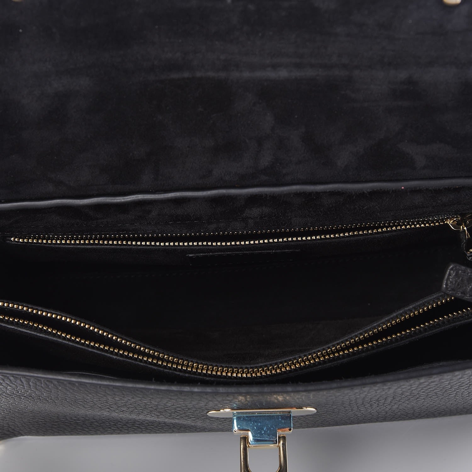 Valentino Garavani Pebbled Calfskin Small Rockstud Single Handle Flap Bag Black 5 of 6