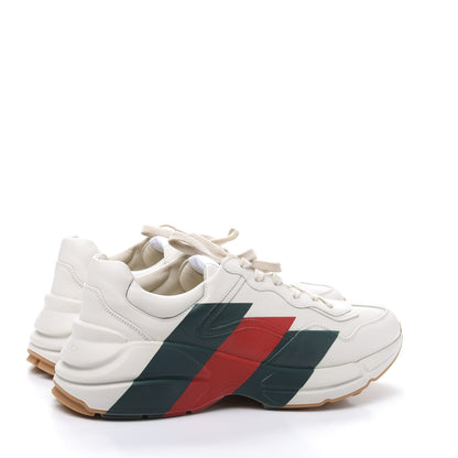 Gucci Calfskin Web Printed Mens Rhyton Sneakers 9.5 Mystic White 5 of 10