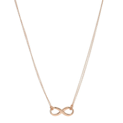 Tiffany 18K Rose Gold Infinity Double Chain Pendant Necklace 1 of 4