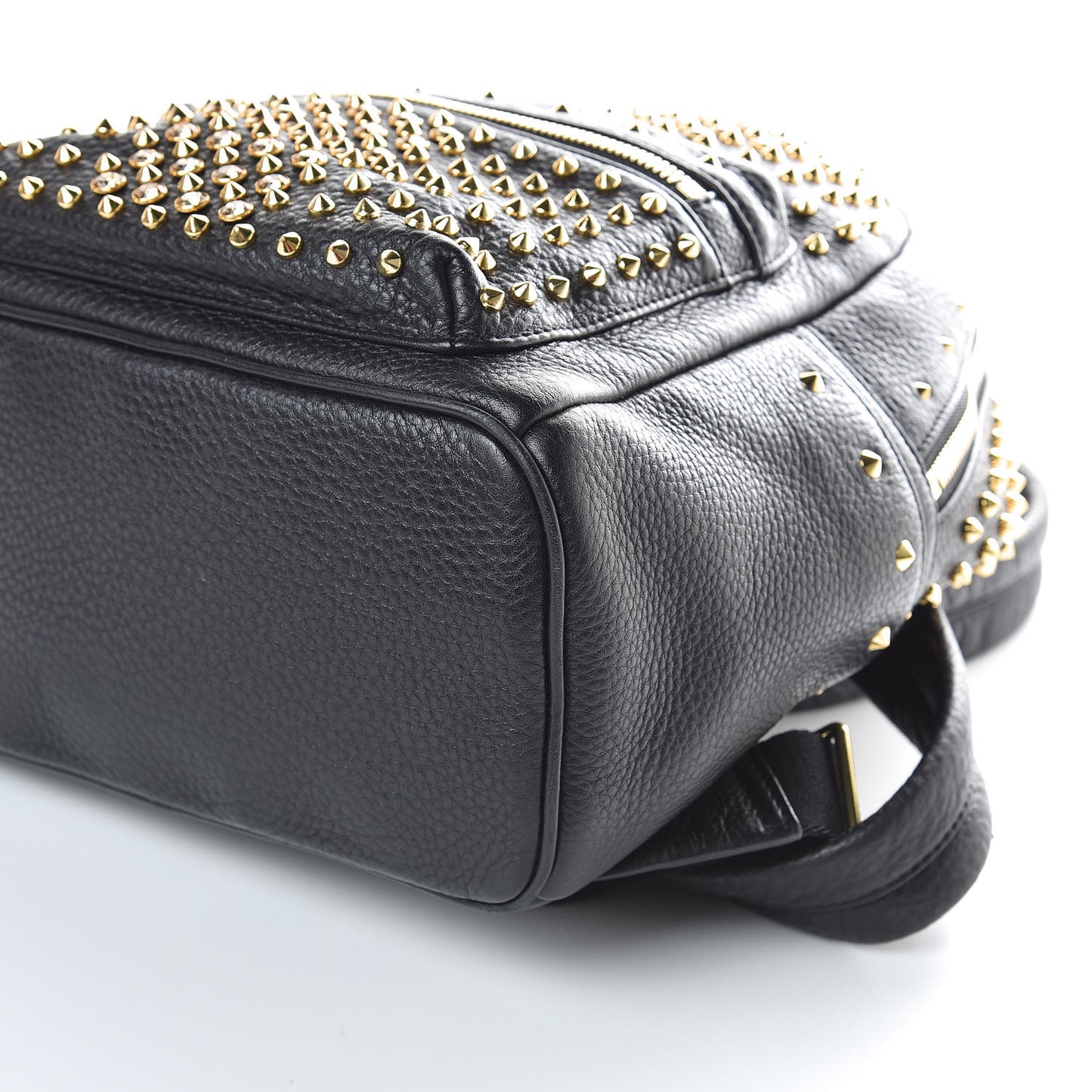 Grainy Lambskin Crystal Studded Small Stark Backpack Black