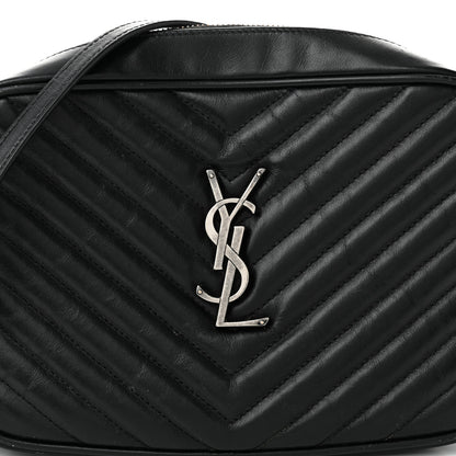 Saint Laurent Calfskin Matelasse Monogram Lou Camera Bag Black 8 of 12