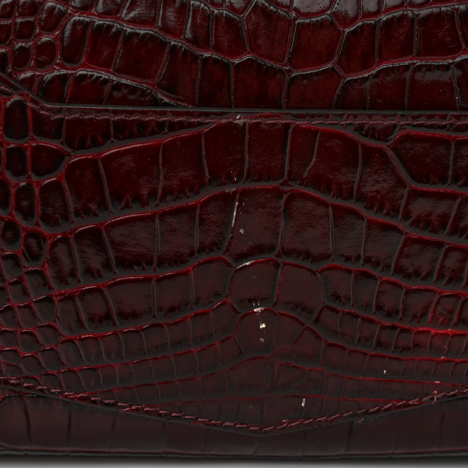 Givenchy Calfskin Crocodile Embossed Eden Mini Top Handle Burgundy 10 of 12