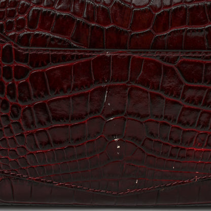 Givenchy Calfskin Crocodile Embossed Eden Mini Top Handle Burgundy 10 of 12