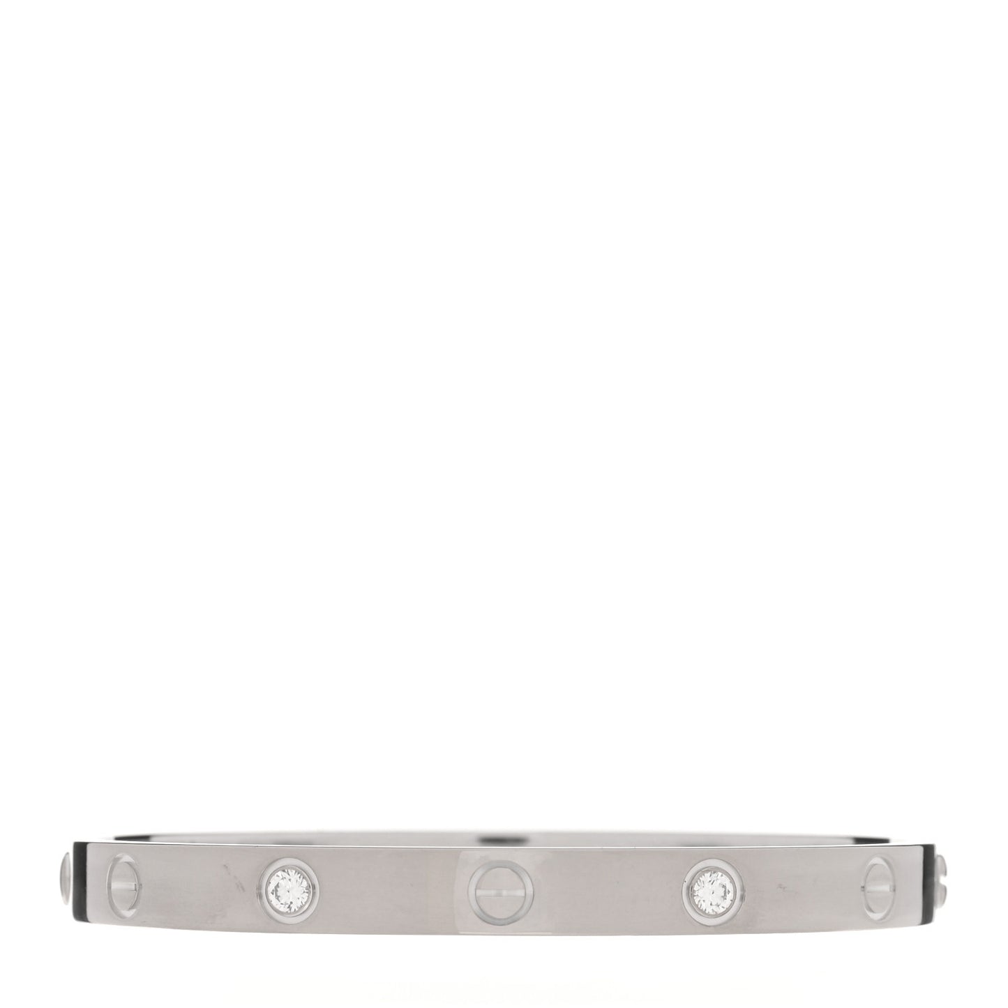 18K White Gold 4 Diamond Love Bracelet 17