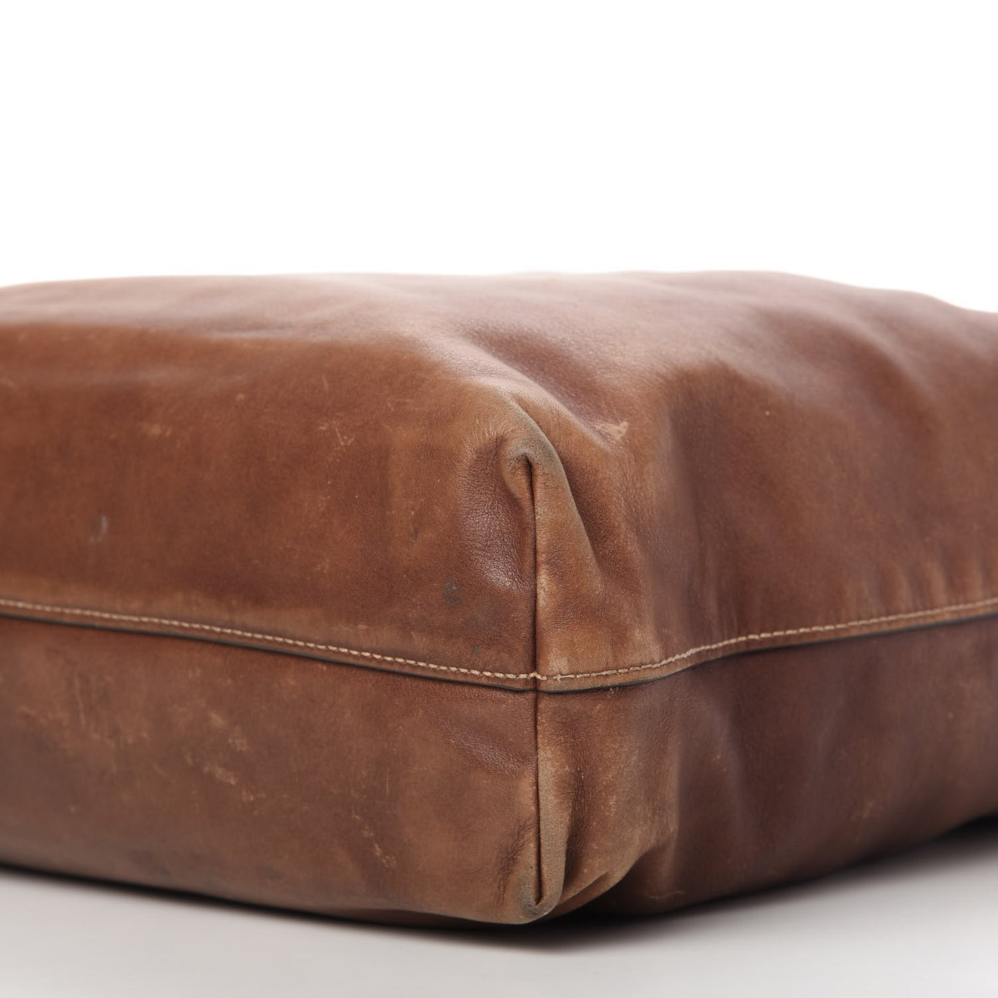 Soft Calf Shopping Tote Brown