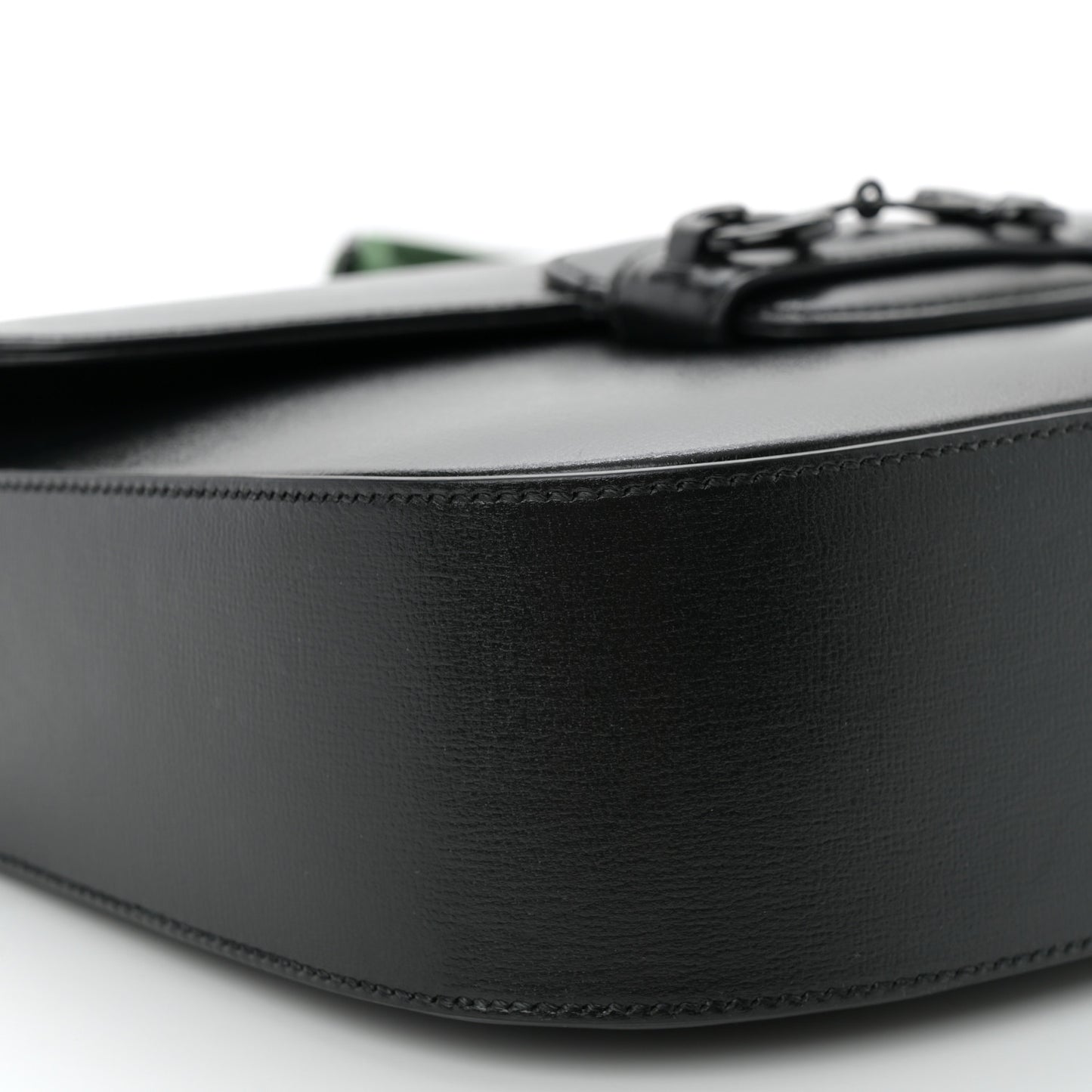 Azalea Calfskin Web Monochrome Horsebit 1955 Shoulder Bag Black