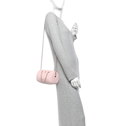 Chanel Caviar Quilted Barrel Clutch With Chain Light Pink 2 of 11