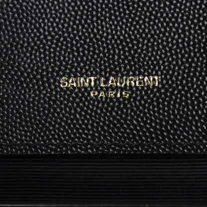 Saint Laurent Grain De Poudre Textured Mixed Matelasse Triquilt Medium Monogram Satchel Black 8 of 10